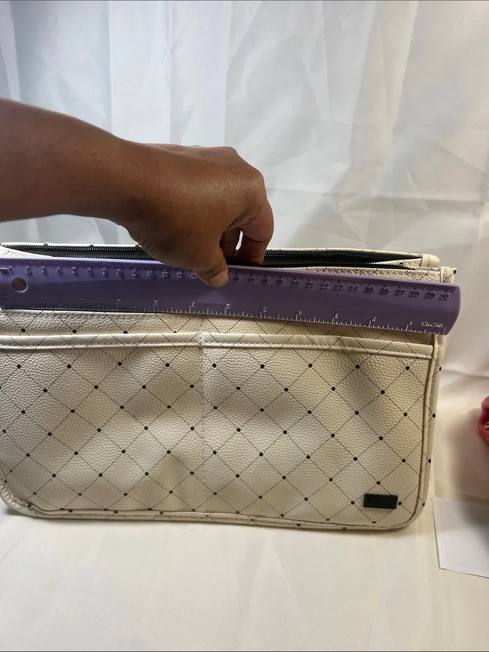 White Quilted Travel Pouch Set - Women Bags